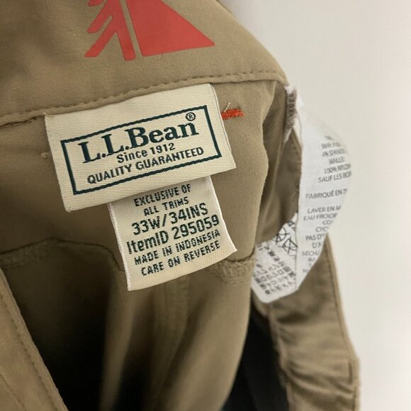 LL Bean Men's Water-Resistant Cresta Hiking Pants Khaki 33x34 Outdoor Camping - Picture 5 of 8